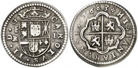 1683. Carlos II. Segovia. BR. 1 real. (AC. 305). 2,67 g. Rara. MBC-/MBC.