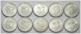 1966. Franco. 100 pesetas. Lote de 36 monedas. A examinar. MBC/EBC.