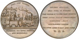 1848. (V. 388) (V.Q. 14306) (Cru.Medalles 560b). 77,20 g. Ø53 mm. Bronce. Inaguración del ferrocaril Barcelona-Mataró. Grabadores: Lorenzale y Jubany....