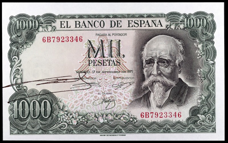 1971. 1000 pesetas. (Ed. D75b) (Ed. 474c). 17 de septiembre, Echegaray. Serie 6B...