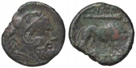 GRECHE - APULIA - Teate - Triente - Testa di Eracle a d. /R Leone andante a d.; sopra, una clava e sotto quattro globetti Mont. 1133; S. Ans. 753 (AE ...