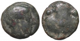 GRECHE - SICILIA - Selinunte - Hexas - Testa di Sileno a d. /R Foglia di appio, ai lati due globetti Mont. 4744; T.V. 314 (AE g. 8,22)
meglio di MB