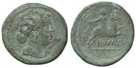 ROMANE REPUBBLICANE - ANONIME - Monete semilibrali (217-215 a.C.) - Semuncia - Testa femminile turrita a d. /R Cavaliere al galoppo verso d. Cr. 39/5;...
