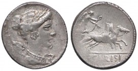 ROMANE REPUBBLICANE - CARISIA - T. Carisius (46 a.C.) - Denario - Busto della Vittoria a d. /R La Vittoria su biga a d. B. 2; Cr. 464/4 (AG g. 4,08) D...