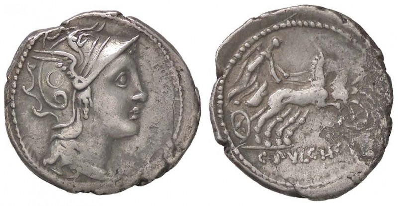 ROMANE REPUBBLICANE - CLAUDIA - C. Claudius Pulcher (110-109 a.C.) - Denario - T...