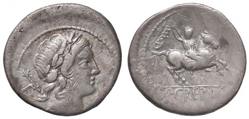ROMANE REPUBBLICANE - CREPUSIA - Pub. Crepusius (82 a.C.) - Denario - Testa di A...