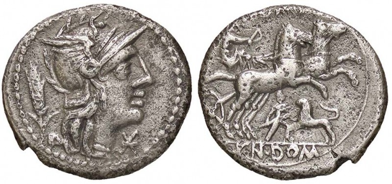 ROMANE REPUBBLICANE - DOMITIA - Cn. Domitius Ahenobarbus (128 a.C.) - Denario - ...