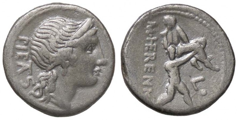 ROMANE REPUBBLICANE - HERENNIA - M. Herennius (108-107 a.C.) - Denario - Testa d...
