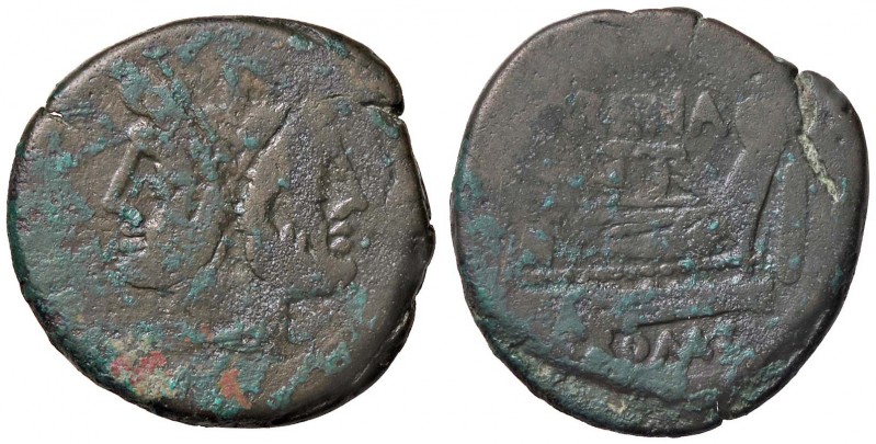 ROMANE REPUBBLICANE - MURENA - L. Licinius Murena (169-158 a.C.) - Asse - Testa ...