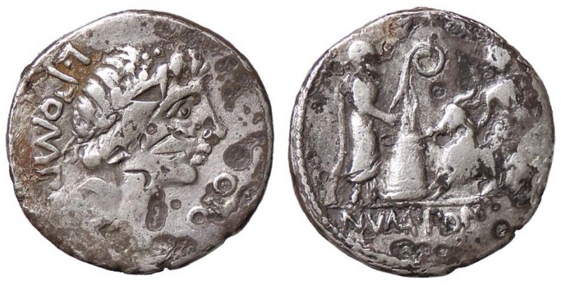 ROMANE REPUBBLICANE - POMPONIA - L. Pomponius Molo (97 a.C.) - Denario - Testa d...