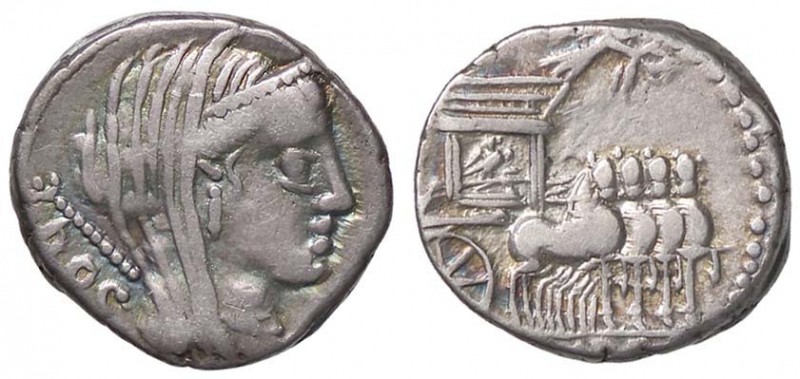 ROMANE REPUBBLICANE - RUBRIA - L. Rubrius Dossenus (87 a.C.) - Denario - Testa d...