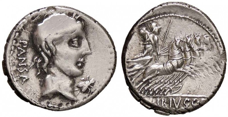 ROMANE REPUBBLICANE - VIBIA - C. Vibius C. F. Pansa (90 a.C.) - Denario - Testa ...