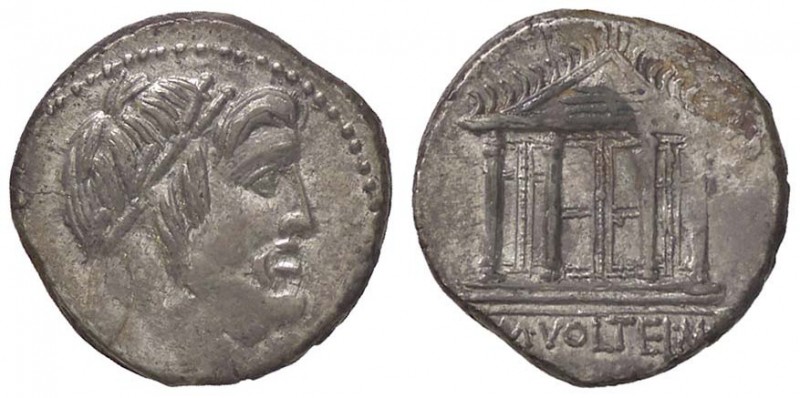 ROMANE REPUBBLICANE - VOLTEIA - M. Volteius M. f. (78 a.C.) - Denario - Testa di...