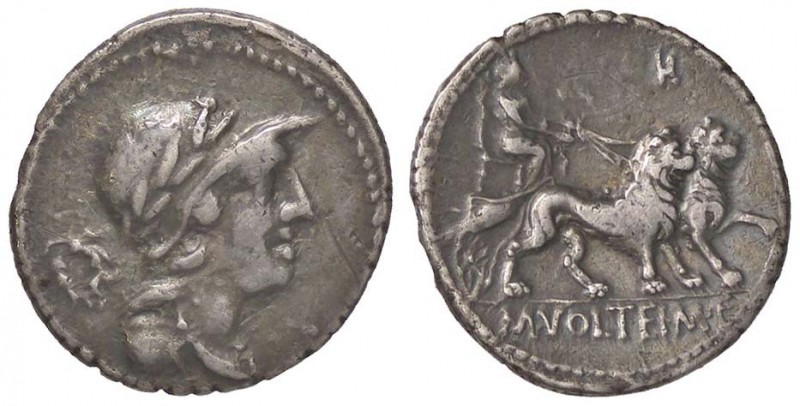 ROMANE REPUBBLICANE - VOLTEIA - M. Volteius M. f. (78 a.C.) - Denario - Testa di...