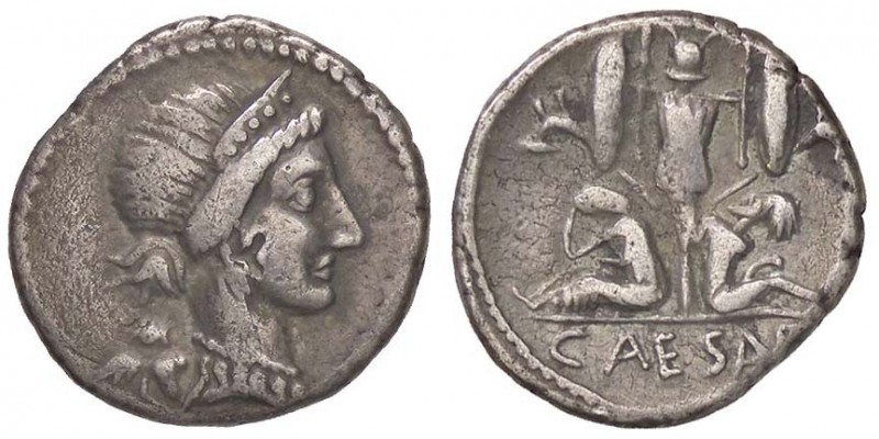 ROMANE IMPERIALI - Giulio Cesare († 44 a.C.) - Denario - Testa della Pietà a d. ...