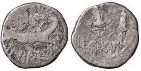 ROMANE IMPERIALI - Marc'Antonio († 30 a.C.) - Denario - Galera pretoriana /R LEG XVI - Aquila legionaria tra due insegne militari B. 127; Cr. 544/31 (...