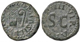 ROMANE IMPERIALI - Augusto (27 a.C.-14 d.C.) - Quadrante - Simpulum e lituo /R SC entro scritta circolare C. 339; (AE g. 2,9)
bel BB