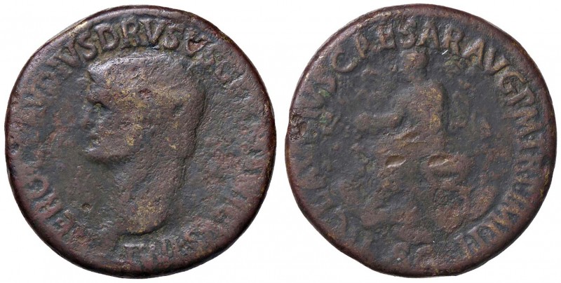 ROMANE IMPERIALI - Nerone Druso (14) - Sesterzio - Testa a s. /R L'Imperatore se...