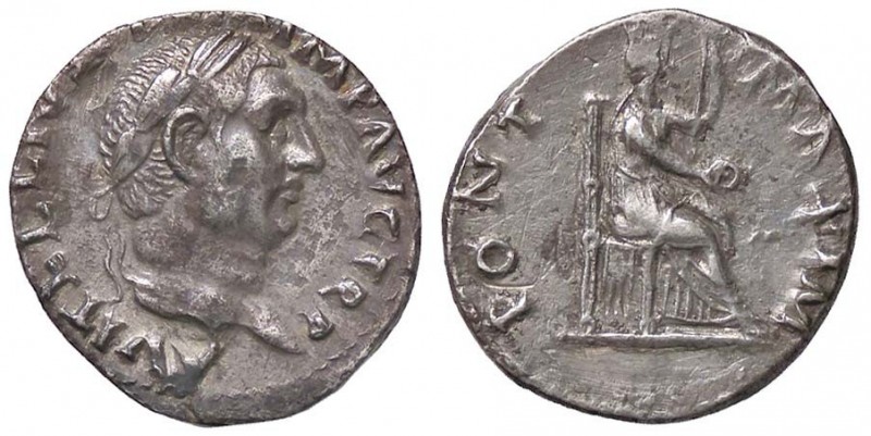 ROMANE IMPERIALI - Vitellio (69) - Denario - Testa laureata a d. /R Vesta velata...