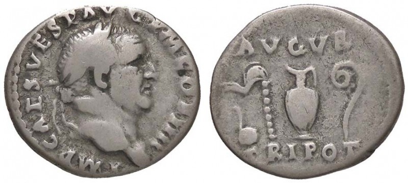 ROMANE IMPERIALI - Vespasiano (69-79) - Denario - Busto laureato a d. /R Strumen...