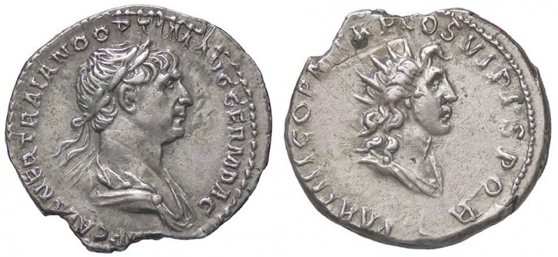 ROMANE IMPERIALI - Traiano (98-117) - Denario - Busto laureato e drappeggiato a ...