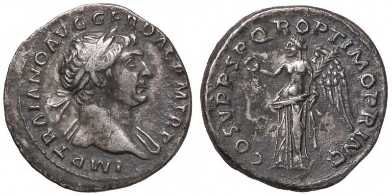 ROMANE IMPERIALI - Traiano (98-117) - Denario - Busto laureato e drappeggiato a ...