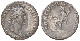 ROMANE IMPERIALI - Traiano (98-117) - Denario - Testa laureata a d. /R Vesta velata seduta a s. con patera e torcia C. 288; RIC 21 (AG g. 3,24)
BB+