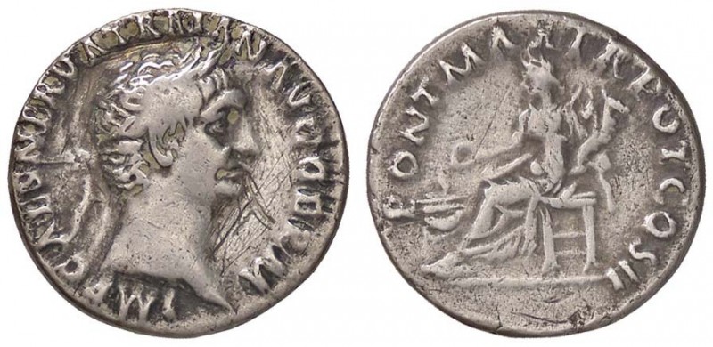 ROMANE IMPERIALI - Traiano (98-117) - Denario - Busto laureato a d. /R La Concor...