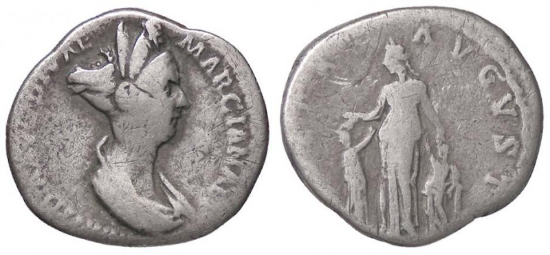 ROMANE IMPERIALI - Matidia (figlia di Marciana) - Denario - Busto diademato a d....