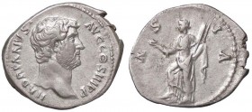 ROMANE IMPERIALI - Adriano (117-138) - Denario - Busto drappeggiato a d. /R L'Asia stante a s. con il piede d. su una prua, con un bastone e un acrost...