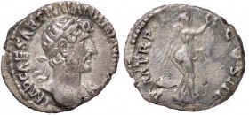 ROMANE IMPERIALI - Adriano (117-138) - Quinario - Busto laureato a d. /R La Vittoria stante a d. con corona e palma C. 1127 (AG g. 1,14)
bel BB