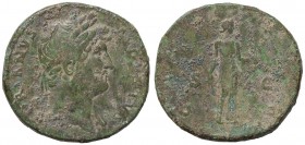 ROMANE IMPERIALI - Adriano (117-138) - Sesterzio - Testa laureata a d. /R Diana stante a d. con arco e freccia C. 316 (AE g. 28,47)
meglio di MB