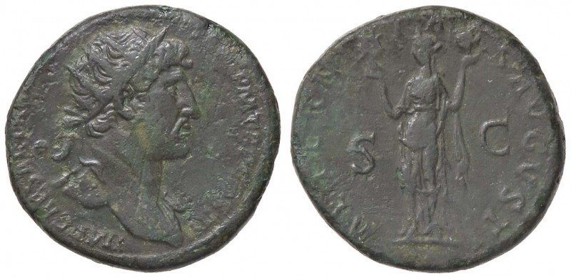ROMANE IMPERIALI - Adriano (117-138) - Dupondio - Testa radiata a d. /R L'Eterni...