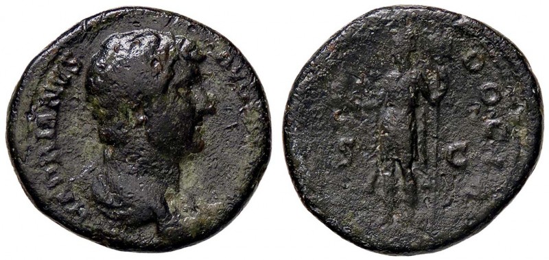 ROMANE IMPERIALI - Adriano (117-138) - Asse - Busto a d. /R La Cappadocia in pie...