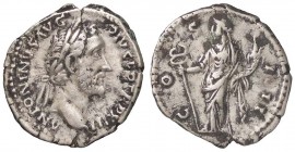 ROMANE IMPERIALI - Antonino Pio (138-161) - Denario - Testa laureata a d. /R La Felicità stante a s. con caduceo e cornucopia C. 253 (AG g. 3,34)
BB