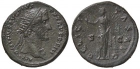 ROMANE IMPERIALI - Antonino Pio (138-161) - Dupondio - Testa radiata a d. /R La Felicità in piedi a s. tiene un caduceo e un ramo di ulivo C. 367 (AE ...