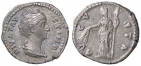 ROMANE IMPERIALI - Faustina I (moglie di A. Pio) - Denario - Busto drappeggiato e diademato a d. /R Cerere velata stante a s. con spighe e torcia C. 7...