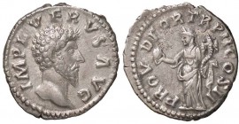 ROMANE IMPERIALI - Lucio Vero (161-169) - Denario - Testa a d. /R La Provvidenza stante a s. con globo e cornucopia C. 154; RIC 483 (AG g. 3,12)
BB+/...