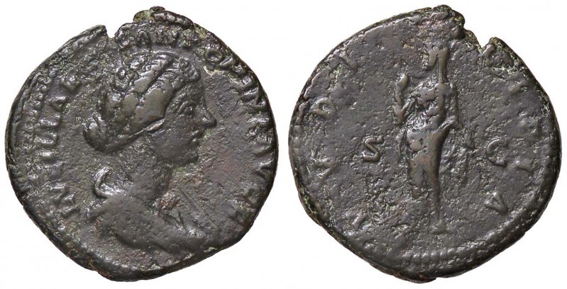 ROMANE IMPERIALI - Lucilla (moglie di L. Vero) - Asse - Busto a d. /R Il Pudore ...