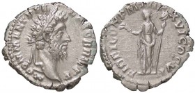 ROMANE IMPERIALI - Commodo (177-192) - Denario - Testa laureata a d. /R La Fedeltà stante a s. con due spighe e uno stendardo C. 127 NC (AG g. 2,83)
...