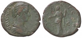 ROMANE IMPERIALI - Crispina (moglie di Commodo) - Asse - Busto drappeggiato a d. /R Giunone velata stante a s. con patera e scettro C. 24; RIC 680 (AE...