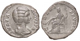 ROMANE IMPERIALI - Giulia Domna (moglie di S. Severo) - Denario - Busto drappeggiato a d. /R Cerere seduta a s. con spighe e torcia C. 14; RIC S546 (A...