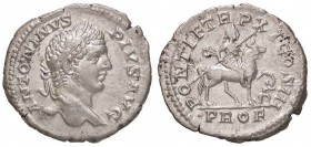 ROMANE IMPERIALI - Caracalla (198-217) - Denario - Busto laureato a d. /R Caracalla a cavallo a d.; davanti, un prigioniero a terra C. 510; RIC 108 (A...