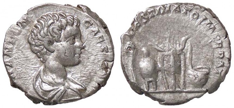 ROMANE IMPERIALI - Caracalla (198-217) - Denario - Busto giovanile laureato e dr...