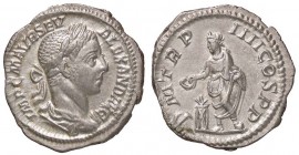 ROMANE IMPERIALI - Alessandro Severo (222-235) - Denario - Testa laureata a d. /R L'Imperatore sacrificante a s. presso un tripode C. 276; RIC 50 (AG ...