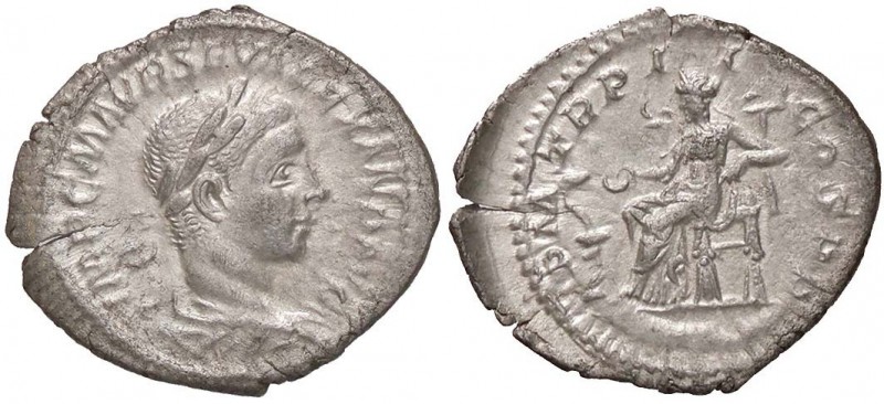 ROMANE IMPERIALI - Alessandro Severo (222-235) - Denario - Busto laureato e drap...