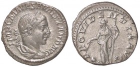 ROMANE IMPERIALI - Alessandro Severo (222-235) - Denario - Busto laureato e drappeggiato a d. /R La Provvidenza stante a s. con bacchetta e scettro, a...