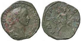 ROMANE IMPERIALI - Alessandro Severo (222-235) - Sesterzio - Busto laureato e drappeggiato a d. /R Marte andante a d. con lancia e trofeo C. 282 (AE g...