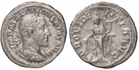 ROMANE IMPERIALI - Massimino I (235-238) - Denario - Busto laureato e corazzato a d. /R La Provvidenza stante a s. con bacchetta e cornucopia, ai suoi...