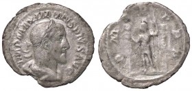 ROMANE IMPERIALI - Massimino I (235-238) - Denario - Busto laureato e corazzato a d. /R Massimino con lancia stante a s. tra due insegne militari C. 4...